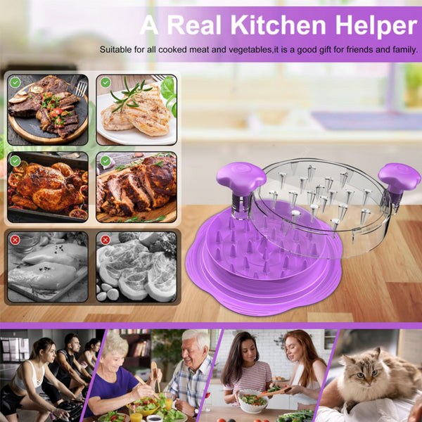 Chicken Shredder Tool Twist Large Meat Shredder with Ergonomic Handle, Anti-Slip Base, BPA-Free Visible Lid, Dishwasher Safe Perfect for Shredding Chicken, Pork, Beef, Tacos, BBQ