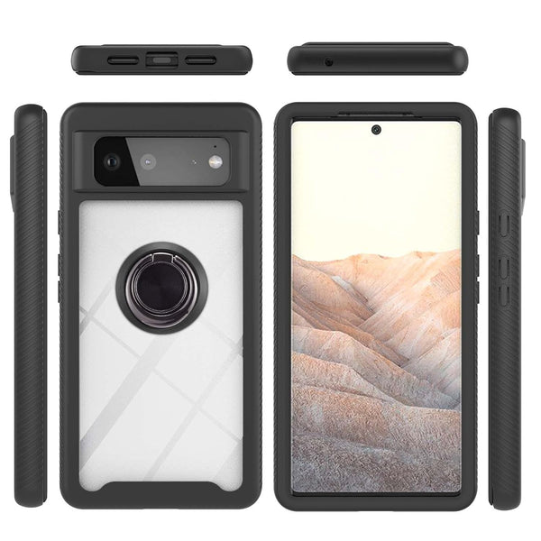 Pixel 7 Pro Ring Case | 360° Kickstand | Shockproof Hybrid Armor Cover | Ultra Thin Protective Case for Google Pixel 7 (Black, Blue, Red, Green)