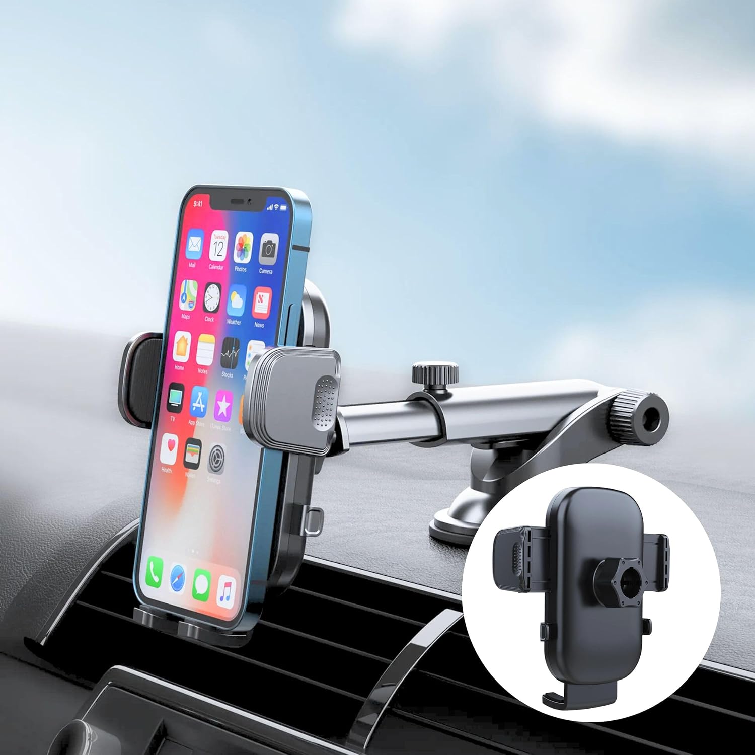 Wireless City Car Phone Holder, Ultra Stable, Big Phones & Thick Case Wireless City Car Phone Holder, Ultra Stable, Big Phones & Thick Case