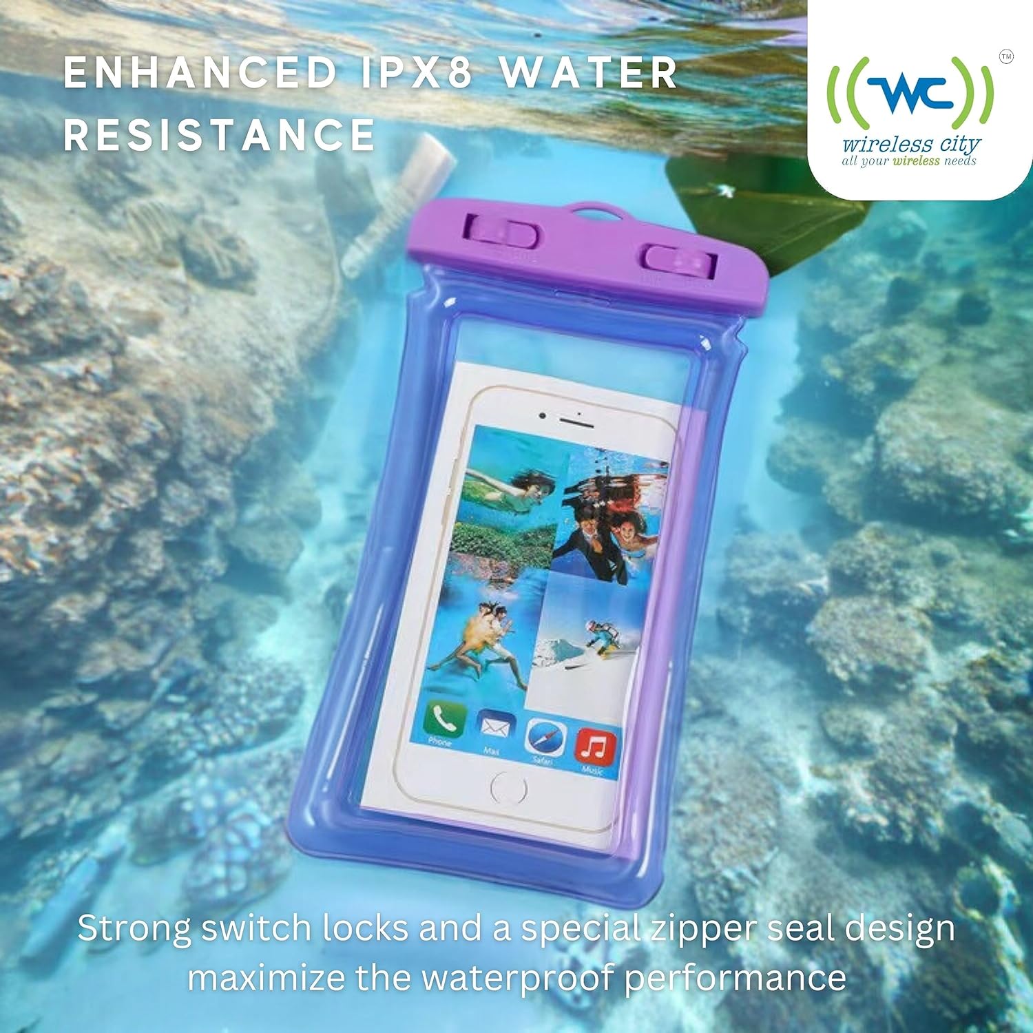Wireless City Safeseed® Universal Matte Waterproof Underwater Mobile P Wireless City Safeseed® Universal Matte Waterproof Underwater Mobile P