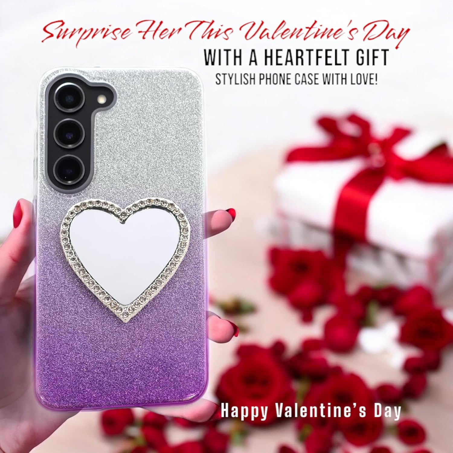 Valentines Day Gifts for Her Heart Stick-On Mirrors for Phone Cases (2-Pack) – Silver & Gold Compact Mirrors for All Cell Phones Mini Adhesive Mirrors Valentines Day Gifts for Her Heart Stick-On Mirrors for Phone Cases (2-Pack) – Silver & Gold Compact Mirrors for All Cell Phones Mini Adhesive Mirrors