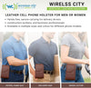 Leather Vertical Phone Holster for Men Belt Clip/Loop – Fits iPhone 11–16 Pro, Galaxy S25–S9, A54–A10, Pixel 9–7A – Vertical Cell Phone Case Holder for Belt with Magnetic Closure (Brown, Medium)