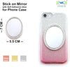 Miroir de maquillage sans fil City Diamond Bling pour étuis de téléphone – Miroir autocollant pour iPhone, Galaxy et tous les étuis de téléphone portable – Miroir compact et élégant pour les retouches en déplacement
