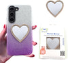 Phone mirror sticker with cubic zirconia frame for selfies and touch-ups