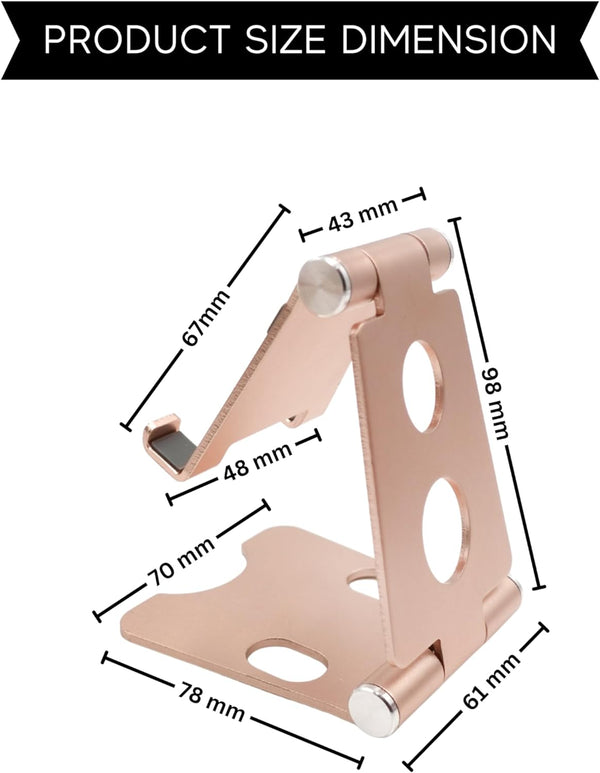 Wireless City Soporte universal ajustable para teléfono celular y tableta Soporte de escritorio Soporte de aluminio Soporte ajustable para teléfono ORO