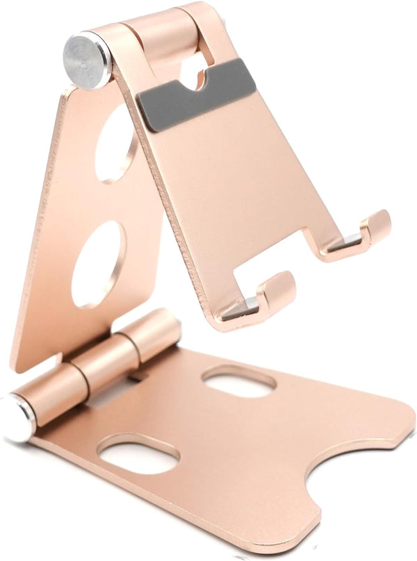 Wireless City Soporte universal ajustable para teléfono celular y tableta Soporte de escritorio Soporte de aluminio Soporte ajustable para teléfono ORO