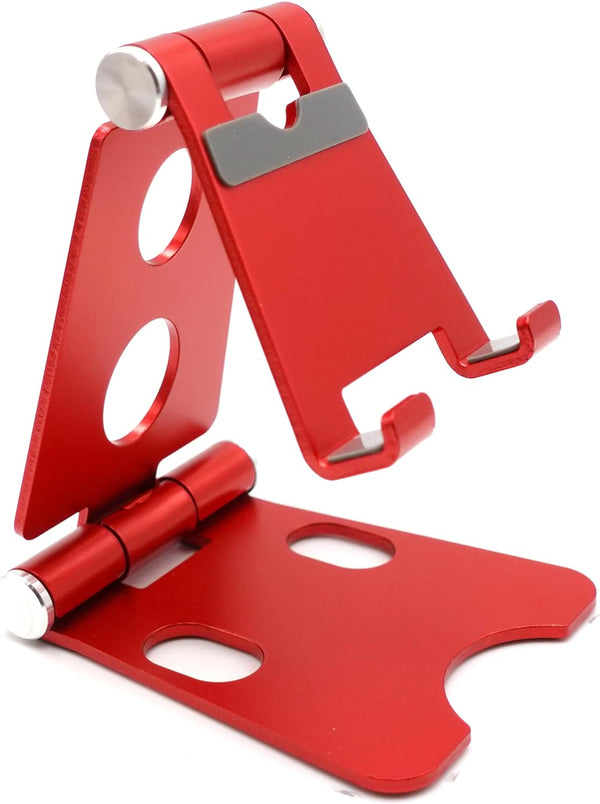 Support de téléphone portable et de tablette universel réglable Wireless City Support de bureau en aluminium Support de téléphone réglable ROUGE