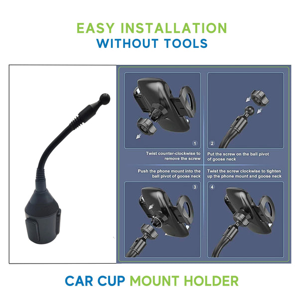 Support de téléphone sans fil pour voiture - Support de téléphone polyvalent pour voiture - Support de téléphone pour voiture garantissant des trajets sûrs - Supports de téléphone pour voiture pour compatibilité iPhone avec rotation à 360°