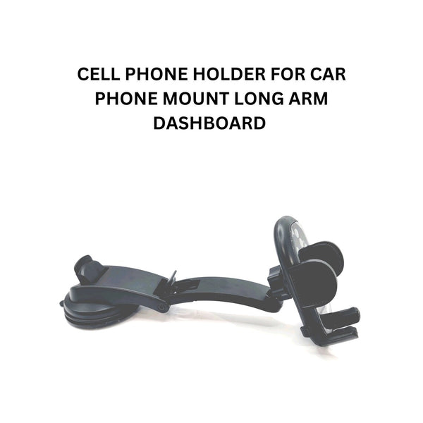Support de téléphone de voiture à bras long pour tableau de bord, pare-brise, support de téléphone de voiture, stabilisateur anti-secousses, compatible avec tous les smartphones
