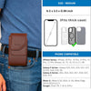 Leather Vertical Phone Holster for Men Belt Clip/Loop – Fits iPhone 11–16 Pro, Galaxy S25–S9, A54–A10, Pixel 9–7A – Vertical Cell Phone Case Holder for Belt with Magnetic Closure (Brown, Medium)