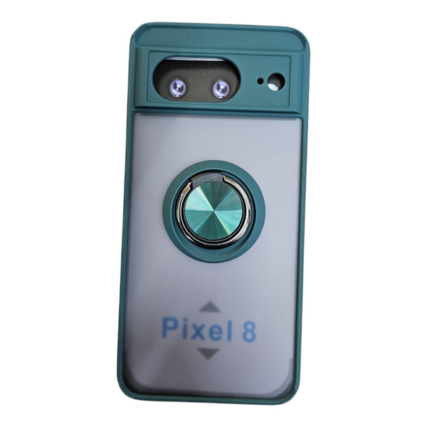 Pixel 8 Ring Case | 360° Kickstand | Hybrid Armor Shockproof Protective Cover | Ultra Slim Design | Available in Black, Blue, Red, and Green