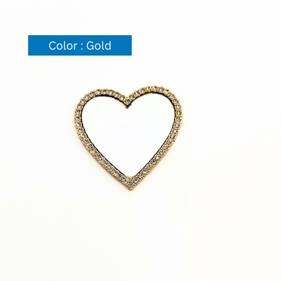 Wireless City Diamond Bling Makeup Mirror for Phone Cases Phone Mirror for Makeup (Heart Shape Phone Mirror Gold)
