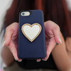 Wireless City Diamond Bling Makeup Mirror for Phone Cases Phone Mirror for Makeup (Heart Shape Phone Mirror Silver)