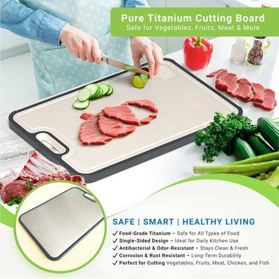 Titanium Cutting Board Double Sided – Non-Porous, Hygienic, Dual-Surface for Meat & Veggies