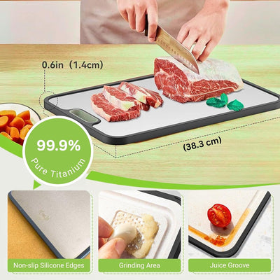 Titanium Cutting Board Double Sided – Non-Porous, Hygienic, Dual-Surface for Meat & Veggies