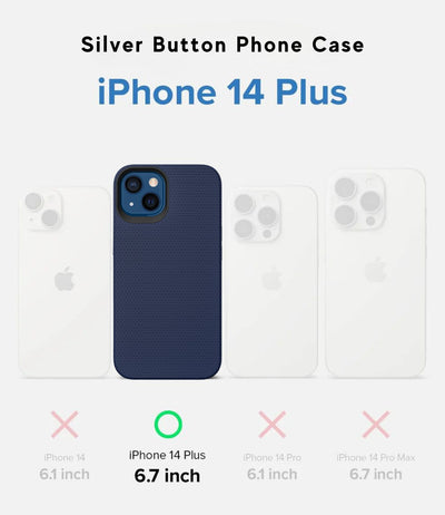 Silver Button Case for iPhone 14 Plus (6.7)