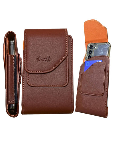 Leather Vertical Phone Holster for Men Belt Clip/Loop – Fits iPhone