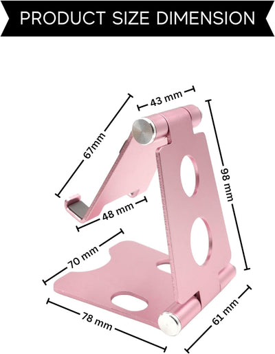 Wireless City Universal Adjustable Cell Phone Stand and Tablet Desk Mount Holder Aluminum Stand Adjustable Phone Holder PINK