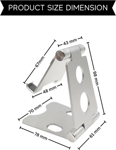 Support de téléphone portable et de tablette universel réglable Wireless City Support de bureau en aluminium Support de téléphone réglable ARGENT 