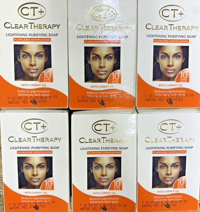 6 PACK CT+ Clear Therapy Carrot Lightening Purifying Soap 175G EXP.09-28