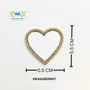 Wireless City heart-shaped stick-on mirror with rhinestone border, 5.5cm. Gold finish.