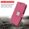Wireless City pink PU leather wallet case for iPhone 17 with card slots and hand strap.