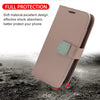 Wireless City pink PU leather wallet case for iPhone 17 with card slots and hand strap.